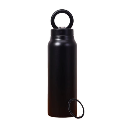 24oz Stainless Steel Magnetic Phone Holder Water Bottle, Vacuum Insulated Cup, Portable Waterproof Drink Tumbler